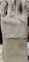 Gants de soudage robustes en cuir de vachette fendu, 16 pouces, résistants à la chaleur et aux flammes, à manchette longue, pour la sécurité industrielle des soudeurs et du barbecue