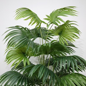 High Quality Plastic <b>Artificial</b> Fan Palm <b>Tree</b> Floor Standing Green Potted Plant Home Office Decoration UV Resistant Eco-Friendly - Product Image 2