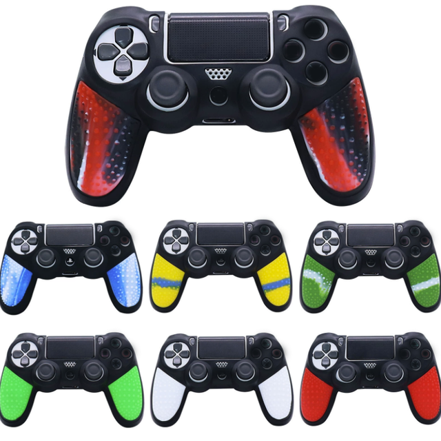 Wireless Silicone Cover for PS4 Controller Camouflage Dual-Color Shockproof Protective Case for PlayStation 4 Soft Skin Case