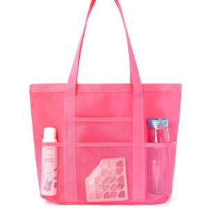 Sac de plage pliable en maille pour femmes, sac de shopping, sac de voyage, nouveau style, logo personnalisé, vente en gros - Product Image 5