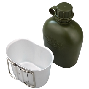Échantillon gratuit pour la chasse, le camping et la chasse Bouteille de 1L de cantine d'eau tactique en aluminium pour l'extérieur avec tasses de 0,6 L - Product Image 3