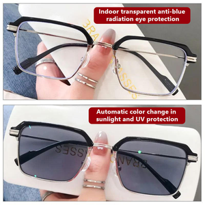 Óculos Fotocromáticos Populares Pretos Sólidos da Moda com Proteção Anti-Luz Azul e Mudança de Cor para Computadores - Product Image 6