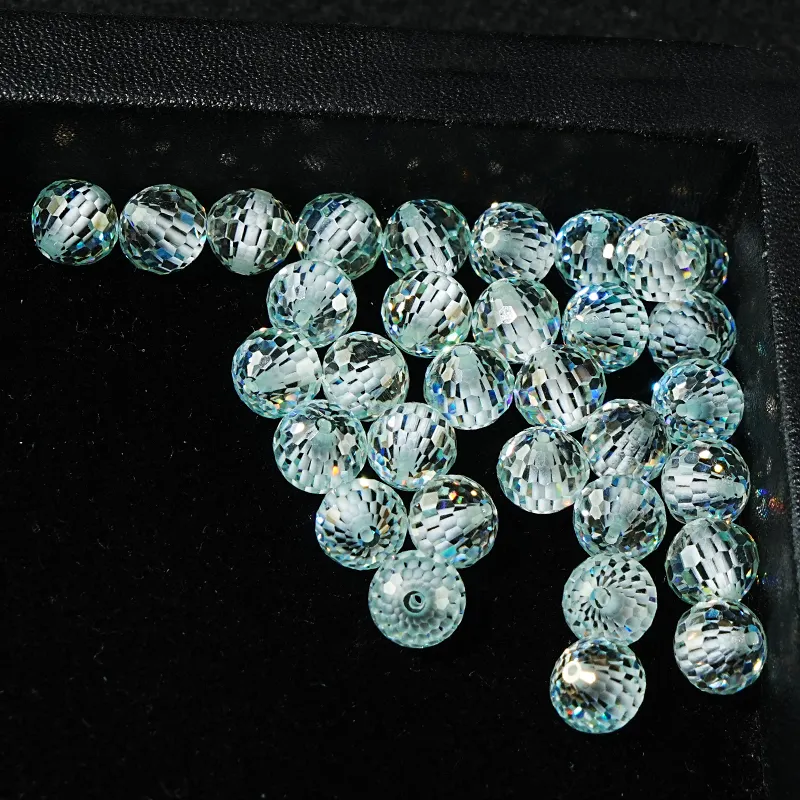 SICGEM moissanite light blue synthetic moissanite round cut Beads 4 mm to 8 mm Size loose moissanite Balls Shape DIY