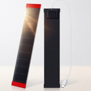 2 panneaux solaires haute efficacité 3,4 W 6 V pour stores motorisés avec connecteur USB-C et fonctionnement sur batterie au lithium - Product Image 1