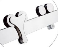 Porte de douche coulissante double à cadre en acier inoxydable 304 pour projet hôtelier