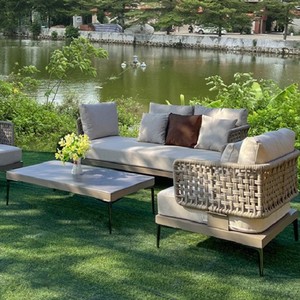 Ensemble <span class=keywords><strong>de</strong></span> <span class=keywords><strong>salon</strong></span> <span class=keywords><strong>de</strong></span> <span class=keywords><strong>jardin</strong></span> moderne en aluminium, résistant aux intempéries, avec <span class=keywords><strong>table</strong></span> basse en corde tressée pour <span class=keywords><strong>jardin</strong></span>, Australie - Product Image 5
