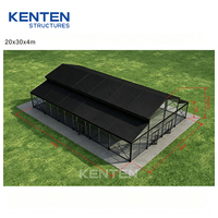 Carpa de Techo Alto Negra KENTEN, Carpa Convertible de Lujo para Bodas, Carpa Grande y Resistente de 40x60