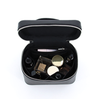 Sac de maquillage en PU de grande capacité à la mode Fermeture à glissière Organisateur de cosmétiques portable avec séparateur amovible pour les voyages