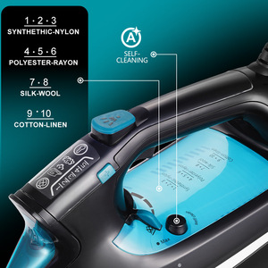 Plancha de Vapor/Seca WINNINGSTAR con Suela de Cerámica, Control Inteligente de Temperatura Electrónico, Autolimpieza y Anti-Goteo - Product Image 4