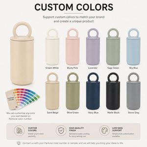 Custom Logo 500ml Minimalist Stainless Steel Vacuum Bottle 17oz Nordic Style Insulated Tumbler with Ring Handle - Product Image 6