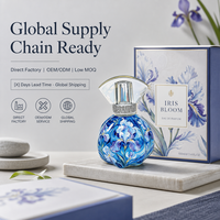 Flacon de parfum en verre irisé imprimé à l'écran avec finition mate de luxe, 50 ml, logo personnalisé