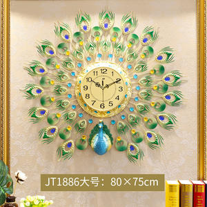 Grande Orologio da Parete in Metallo a Forma di Pavone, Decorazione <span class=keywords><strong>Vintage</strong></span> con Movimento Silenzioso e Cornice di Lusso Magnetica - Product Image 5