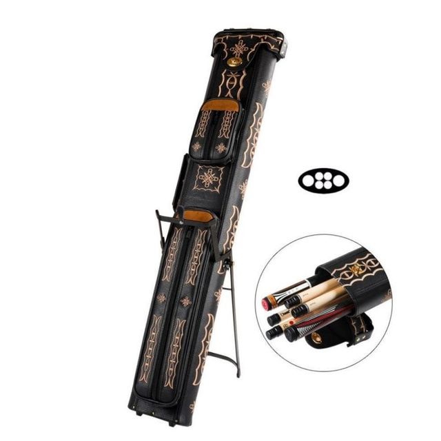 Embroidery Design Quality PU Leather 2x4 Hard Pool Cue Case Billiard Cue Box