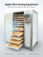Machine à sécher les tranches de pommes, four de séchage à circulation d'air chaud, déshydrateur de fruits multi-plaques en acier inoxydable pour la transformation des chips de pommes