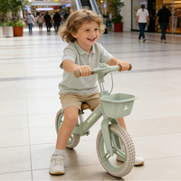 Vélo d'équilibre pour enfants à montage sans outils avec logo personnalisé OEM, roues en PU de 12 pouces, cadre en plastique, vélo à bascule sans pédales pour tout-petits, cuir