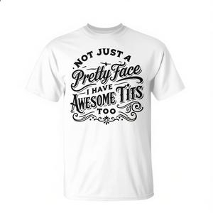 No solo una cara bonita, también tengo unos senos geniales, camiseta, ropa para parejas. - Product Image 2