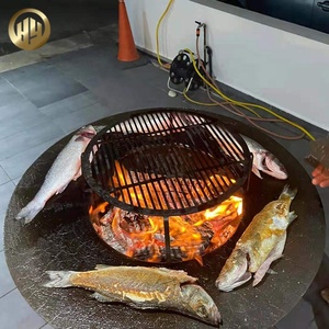 Mesa redonda de alta calidad para barbacoa de <span class=keywords><strong>leña</strong></span>, hecha de metal y alimentada por <span class=keywords><strong>leña</strong></span> - Product Image 2