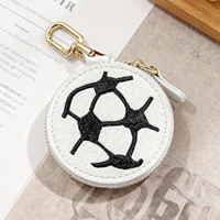 Porte-clés Anfeng en cuir PU et alliage de zinc, motifs basket-ball et rugby, mini, mignon, impression numérique, haute qualité