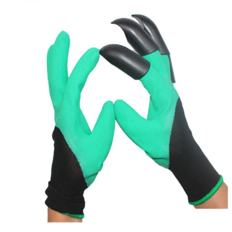 Guanti verdi con un artiglio