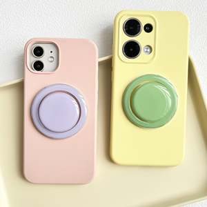 ที่วางโทรศัพท์แบบวงกลมสีพื้นสไตล์เกาหลี สำหรับแม่เหล็กยึดโทรศัพท์ ใช้ได้กับเคสชาร์จไร้สายสำหรับ iPhone - Product Image 2