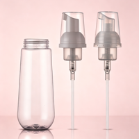 Bouteille en PET PCR RPET ovale transparente de 100 ml avec logo personnalisé, pompe à mousse grise, emballage cosmétique vide pour mousse