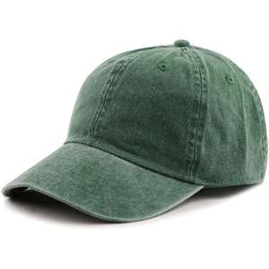Gorras de Béisbol Estilo Dad Lavadas al por Mayor, de 6 Paneles, Personalizadas, Vintage, de Algodón, de Alta Calidad, Verdes, Lisas - Product Image 2
