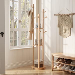 Tre màu sừng Cây Móc Áo Giá móc đơn giản dọc sàn đứng phòng ngủ quần áo lưu trữ Lồng Phong cách thiết kế theo chiều dọc - Product Image 5