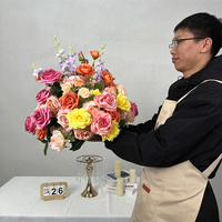 Boules de fleurs artificielles DKB pour centres de table de mariage, prix d'usine, vente en gros, boules de fleurs en soie pour la décoration de mariage