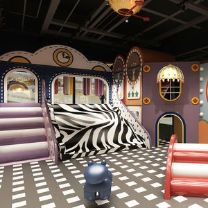 Grande aire de jeux intérieure sur le thème des fusées avec toboggan pour enfants, mur d'escalade, piscine à balles et espace de jeux souple - Product Image 6