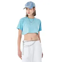 도매 패션 맞춤 체육관 t 셔츠 사용자 정의 로고 피트니스 여성 짧은 소매 빈 일반 크루 넥 자른 티셔츠
