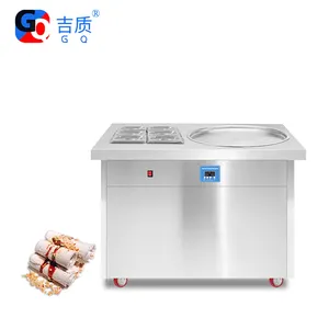 GQ-PF1R-6C fried ice cream roll machine turkey maquina de rollo de helado frito fried ice cream machine with Led lamp