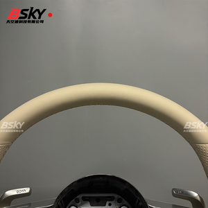 เหมาะสำหรับ <span class=keywords><strong>Mercedes</strong></span> Benz W176 W205 W222 W212 W463 W464 W205 W44 W204 W218 E63พวงมาลัยหนังแมลงปอสีเบจที่ได้รับการอัพเกรด - Product Image 3