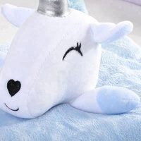 Weiche Baby Einhorn Form Sicherheits decke Tragbare Mikro faser Kuscheltier Tröster Baby Plüsch Decke