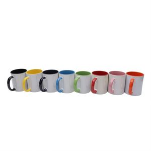 Two Tone Sublimation 11Oz Outer White Inner Colored Blank Heat Press Custom Logo Gift <b>Mug</b> - Product Image 3