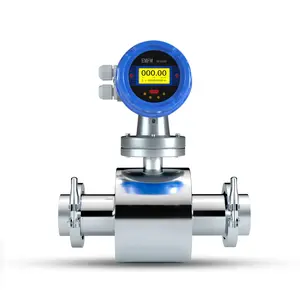 Tri Clamp Flujometro Para Leche DN25 sensori di flusso d'acqua RS485 misuratore di portata per latte per uso alimentare DN50 misuratore di portata sanitario elettromagnetico