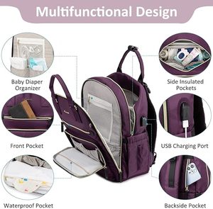 Échantillon gratuit de sacs à couches multifonctionnels pour les mères en voyage, ensemble de quatre pièces, sac à couches pour bébé, sac fourre-tout - Product Image 3