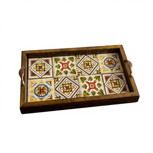 Plateau de service portable en bois avec revêtement poudré B.S INTERNATIONAL N208 Deluxe, compatible avec les aliments, passe au lave-vaisselle et au micro-ondes, solide - Product Image 5