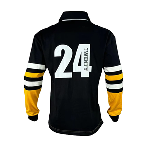 2024 Rugby Jersey Shirt Gebreide Garen Kleurstof 35% Gerecycled Polyester 65% Katoen Gestreept 350Gsm Ademend Casual Rugby - Product Image 2