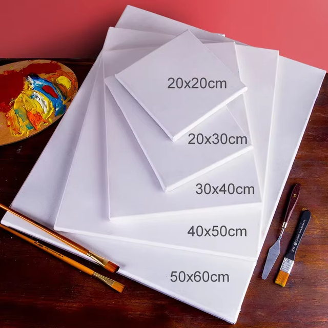 Keep Smiling Professional Multiple Sizes Cotton Canvas for Painting White Blank Artist Canvas for Oil Acrylic Art Supplies