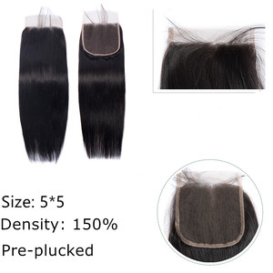Precio barato de alta calidad Cierre de encaje recto sedoso Cierre de cabello humano Tamaño de la armadura 4x4 Cierre de encaje recto Cabello - Product Image 6