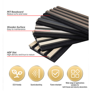 Akupanel 3D gỗ Veneer MDF sóng Hội Đồng Quản trị cong rãnh Acoustic tường Bảng điều chỉnh cách âm cho phòng khách phòng cháy - Product Image 3