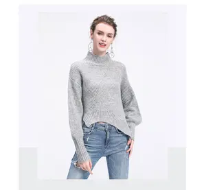 cos women merino wool blend knitted women's sweater pullover turtle neck jumper