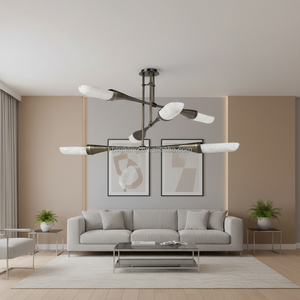 Lustre moderne <span class=keywords><strong>en</strong></span> pierre naturelle, abat-jour <span class=keywords><strong>en</strong></span> <span class=keywords><strong>albâtre</strong></span> espagnol, luminaires de plafond pour salon - Product Image 3