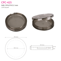 OMI Palette de fard à paupières ronde Récipient en plastique recyclable Boîtier individuel pour maquillage Boîtes en plastique de fard à paupières vides