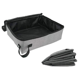 Folding <b>Cat</b> Litter <b>Box</b> Rectangle Gray And Black Waterproof Oxford Cloth Portable Pet Toilet 40x30x11cm 40x50x11cm 55x42.5x13cm - Product Image 1