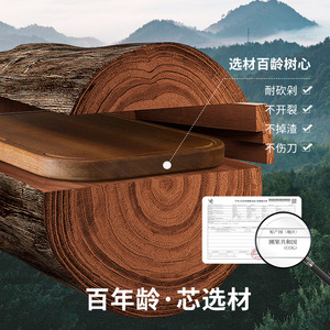 Ebony Wood Cutting Board Rectangle Anti Bacterial Anti Slip Durable Household Chopping Block - Product Image 1