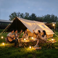 Tente de camping familiale d'extérieur portable, personnalisable, imperméable, en tissu Oxford, avec auvent, grande tente de camping gonflable OEM
