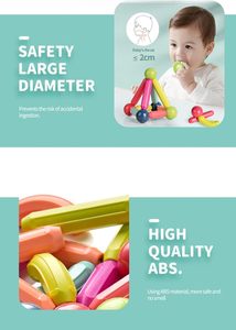 Juego de varillas magnéticas extrafuertes para construcción 3D, juego de bolas y varillas magnéticas, juguetes de apilamiento Montessori STEM para niños y niñas - Product Image 6