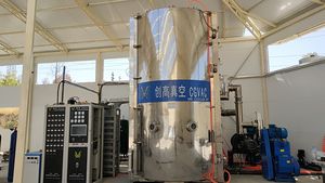 เครื่อง <span class=keywords><strong>PVD</strong></span> เคลือบสุญญากาศเฟอร์นิเจอร์สแตนเลสมีหลายส่วนแบบมีการควบคุมอัตโนมัติเครื่องจักรเคลือบโลหะ - Product Image 2