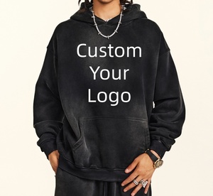 Sweat-shirt à capuche oversize pour homme en molleton épais 370 GSM, personnalisable avec logo OEM, style streetwear, vierge - Product Image 3